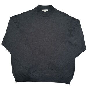 Pronto Uomo Merino Wool Dark Charcoal Mock Turtleneck Sweater